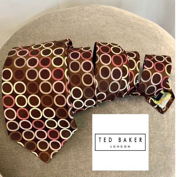 Ted Baker London Silk Brown Circle Tie - Picture 1 of 3